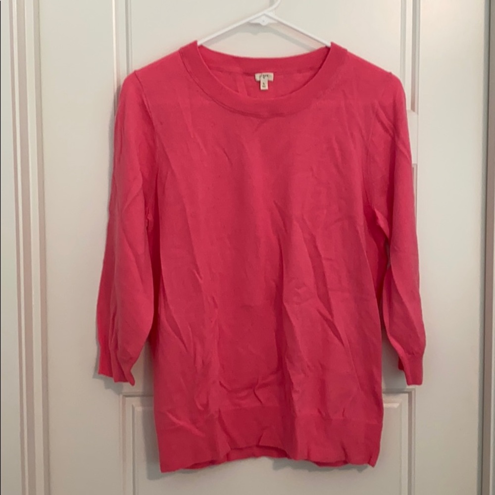 J Crew pullover crew neck pink women’s large